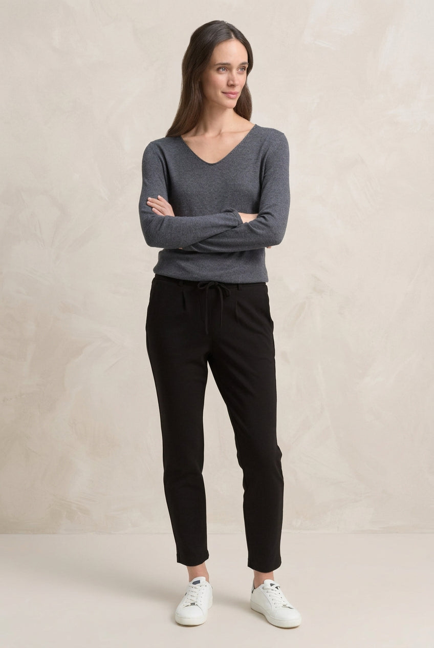 Tom Tailor Pants 1008375 Jersey loose fit pants - black
