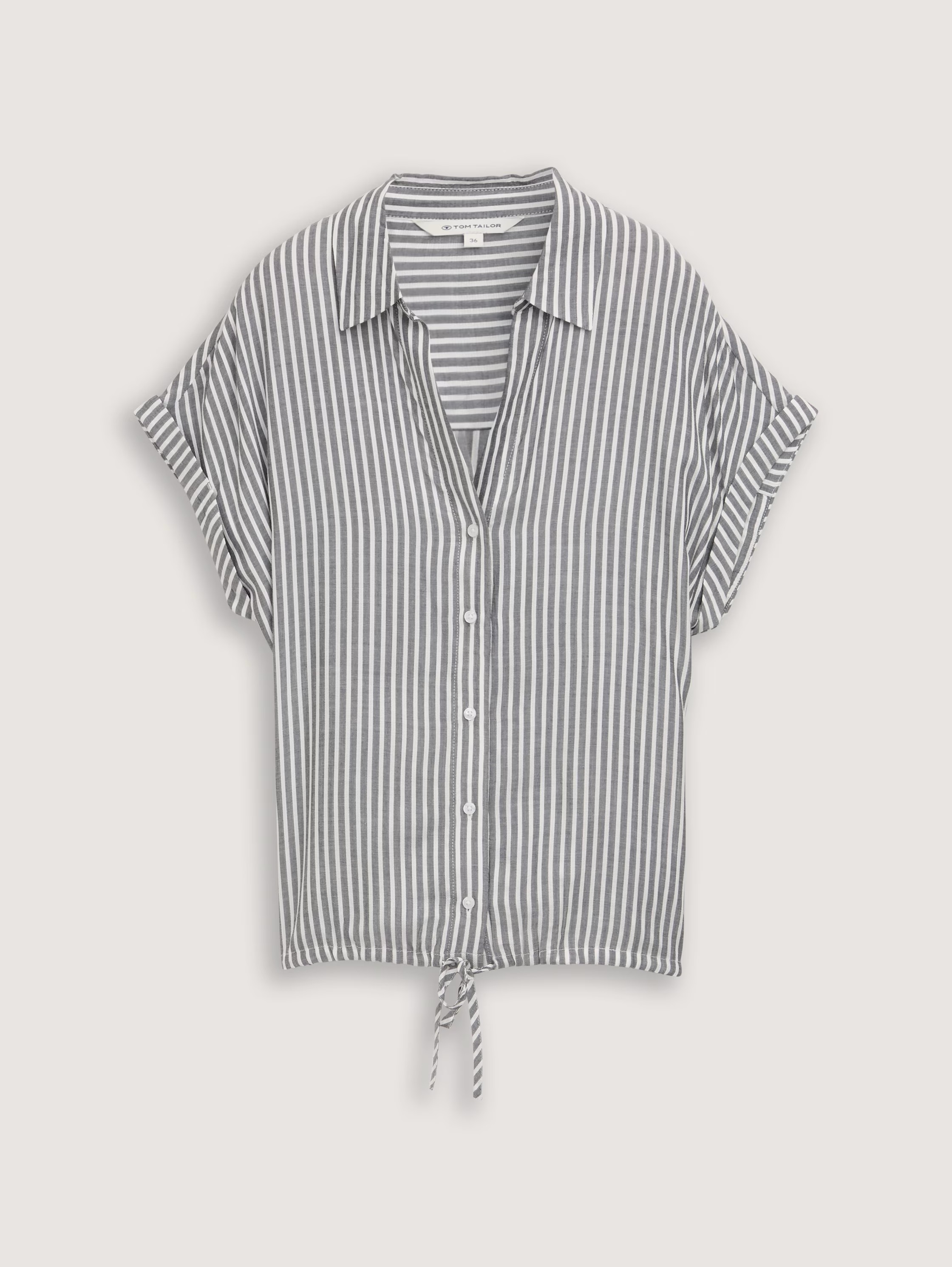 Tom Tailor- Blouse -1045239 - Grey - Boutique Adam & Eve marque canadienne, marque québécoise