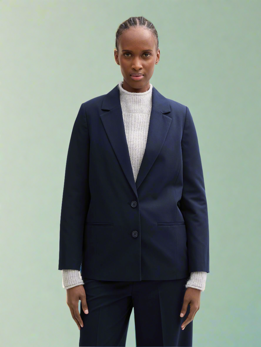 Tom Tailor- Blazer -1045576 - Navy - Boutique Adam & Eve marque canadienne, marque québécoise