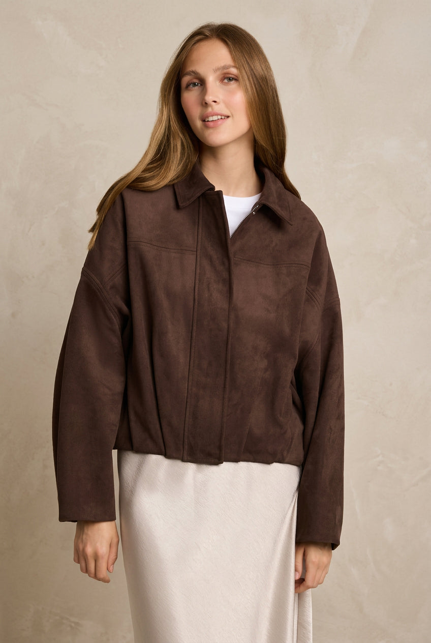 Tom Tailor 1053092 Faux suede jacket - Brown