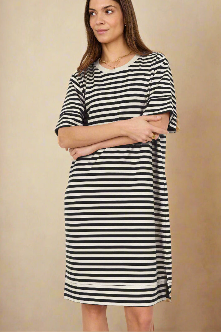 Soya Concept Dress BARNI34 - Striped - Boutique Adam & Eve marque canadienne, marque québécoise