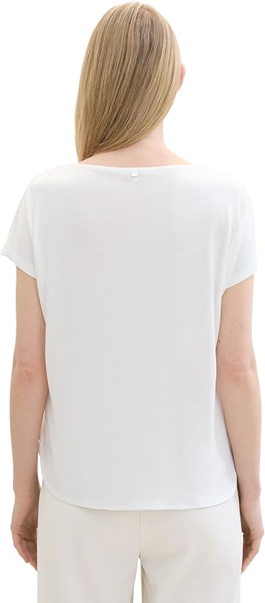 Tom tailor t-shirt 1040547 - White - Boutique Adam & Eve marque canadienne, marque québécoise