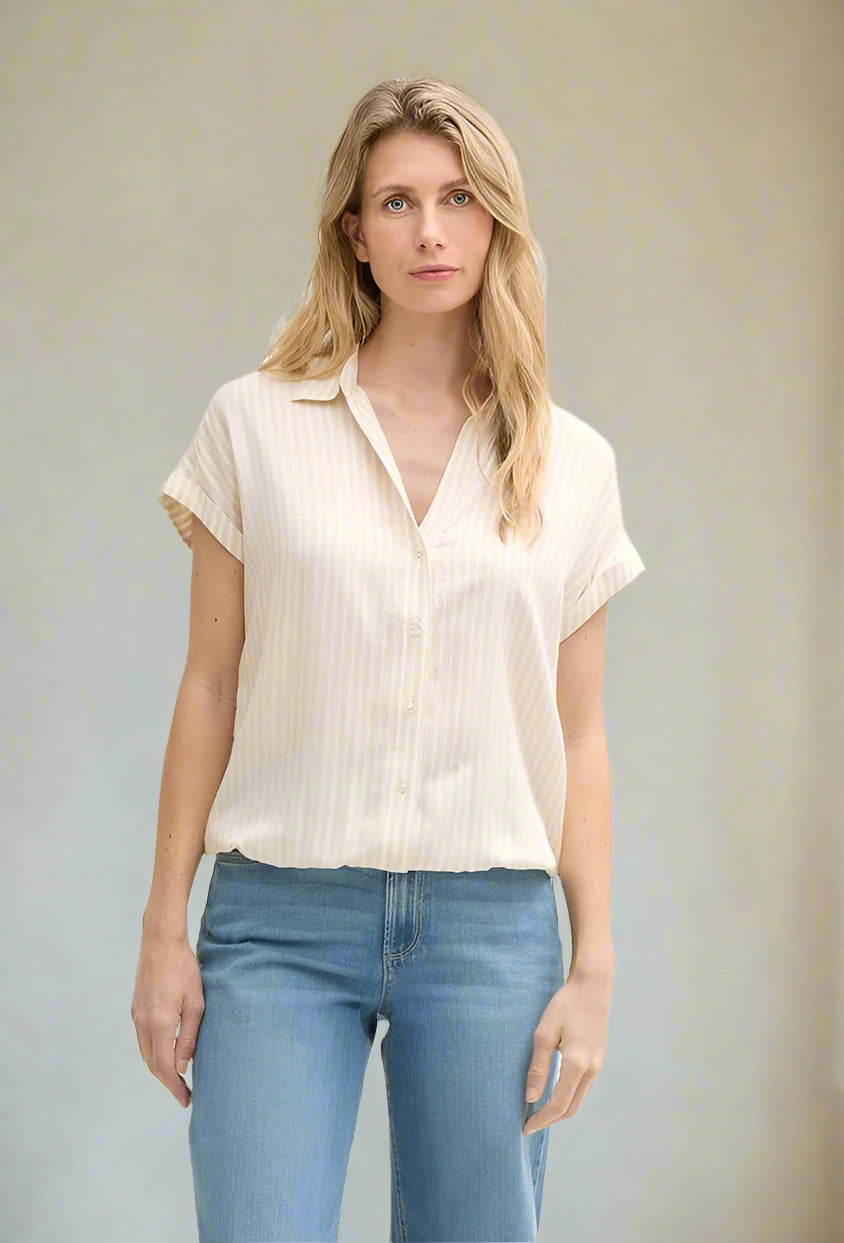 Tom Tailor- Blouse -1045239 - Sand - Boutique Adam & Eve marque canadienne, marque québécoise