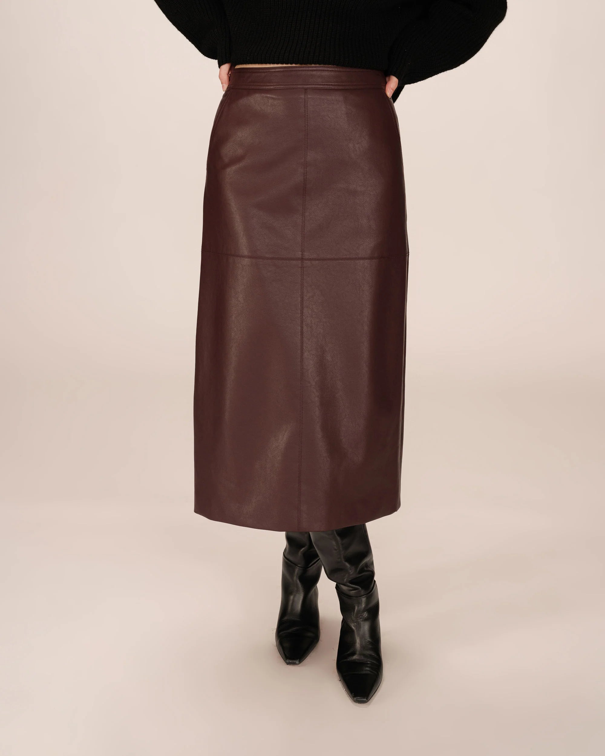 Grace & Mila - Skirt sirene - Wine - Boutique Adam & Eve marque canadienne, marque québécoise