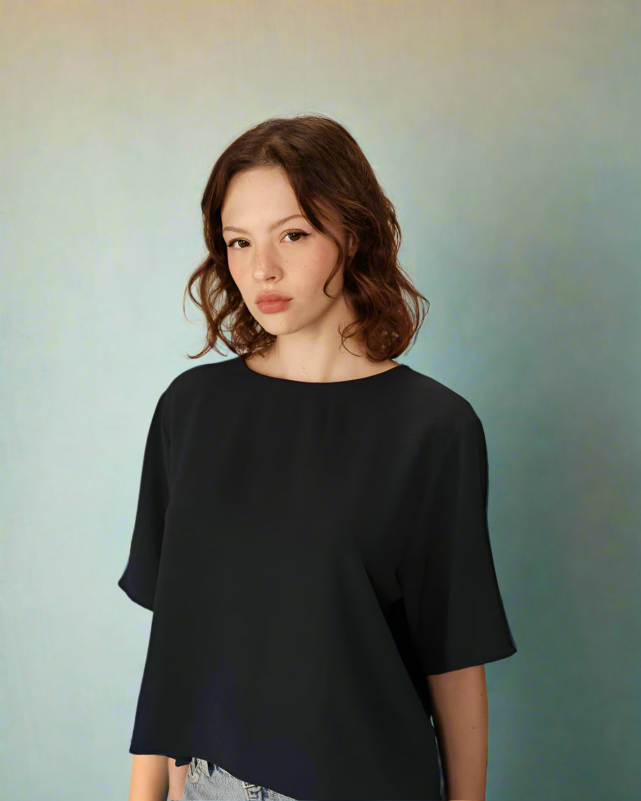 Grace & Mila - Top PAPRIKA - Navy - Boutique Adam & Eve marque canadienne, marque québécoise