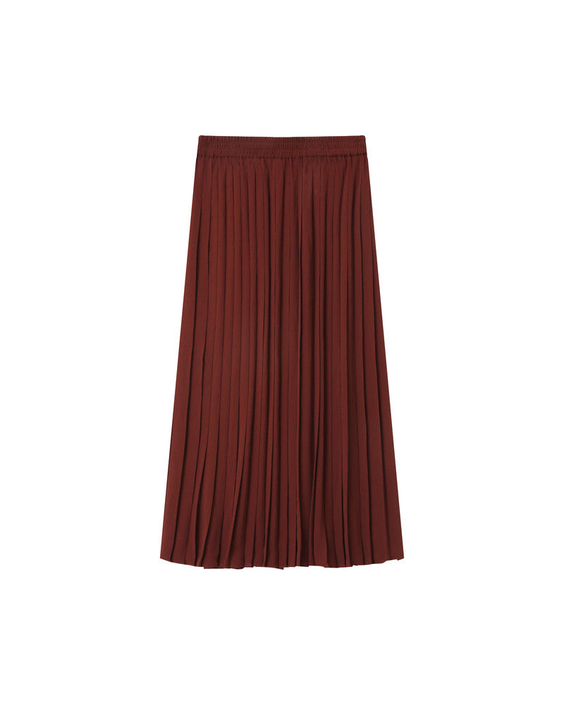 Grace & Mila - Skirt PLISSE - Marron - Boutique Adam & Eve marque canadienne, marque québécoise