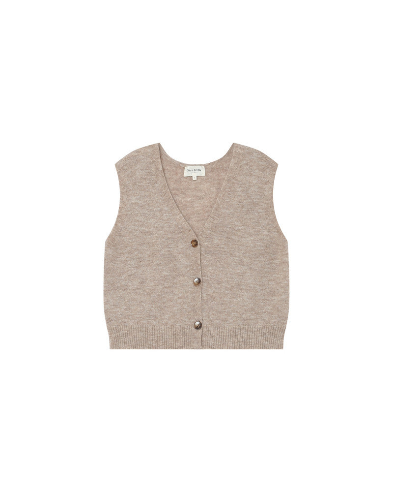 Grace & Mila - Cardigan SANTA - Sand - Boutique Adam & Eve marque canadienne, marque québécoise