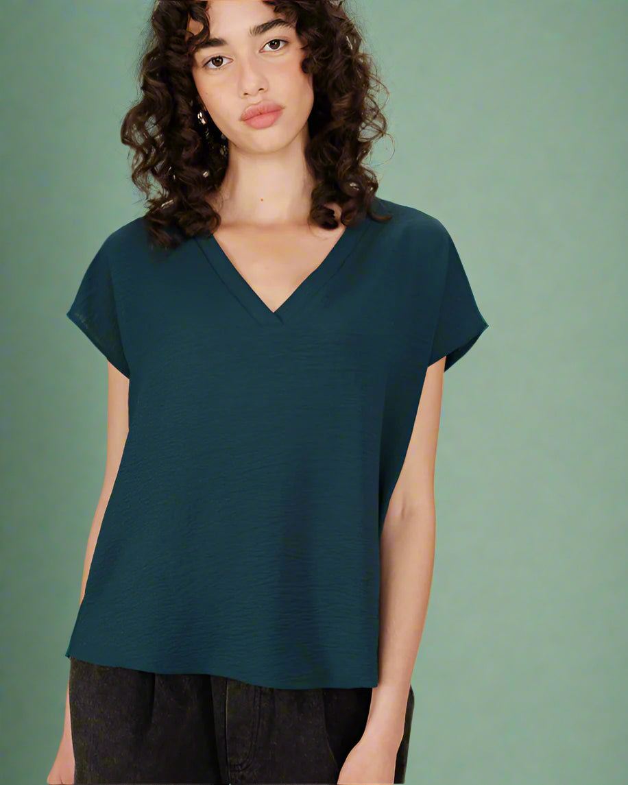 Grace & Mila - Blouse SEASON - Teal - Boutique Adam & Eve marque canadienne, marque québécoise