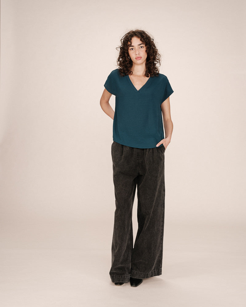 Grace & Mila - Blouse SEASON - Teal - Boutique Adam & Eve marque canadienne, marque québécoise