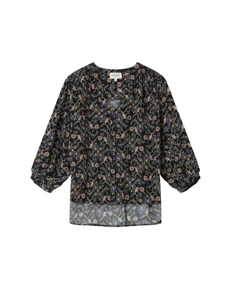 Grace & Mila - Blouse SECRETE - Floral - Boutique Adam & Eve marque canadienne, marque québécoise