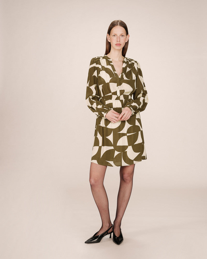 Grace & Mila - Dress SELIA - Khaki - Boutique Adam & Eve marque canadienne, marque québécoise