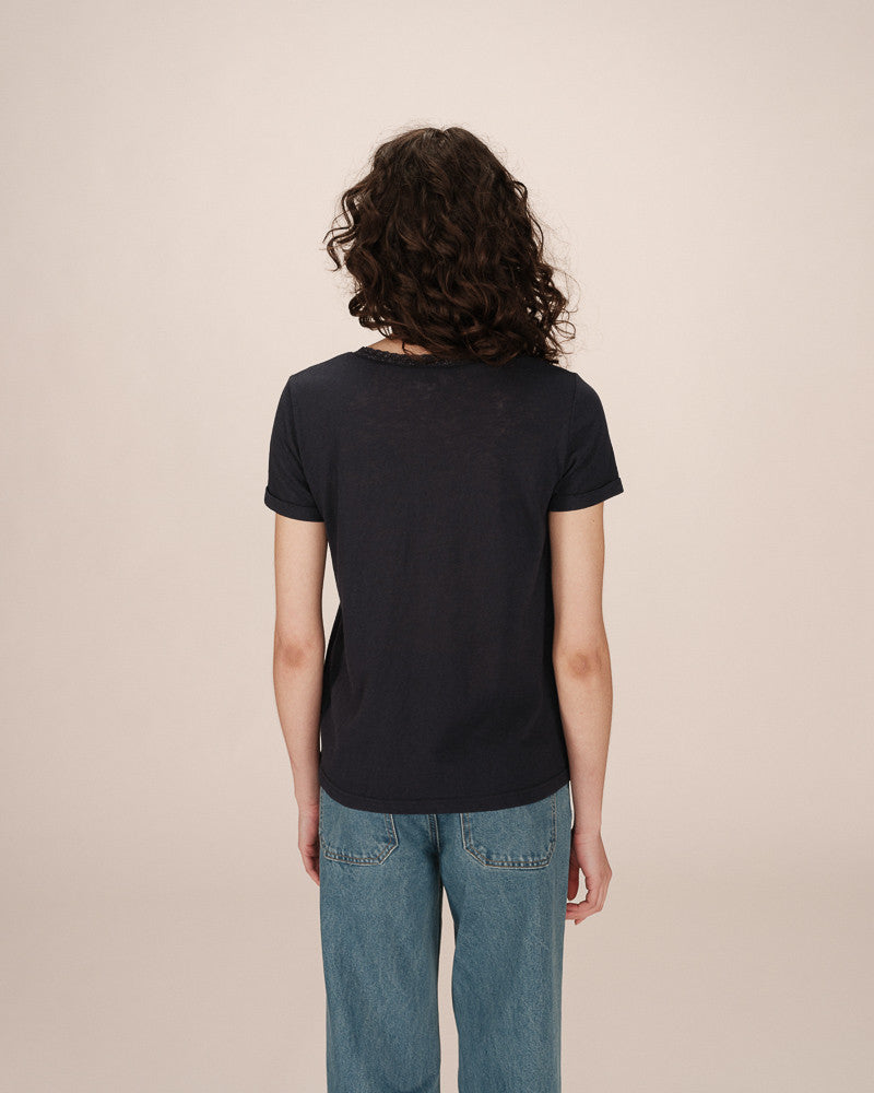 Grace & Mila - T-shirt - SPACE - Navy - Boutique Adam & Eve marque canadienne, marque québécoise