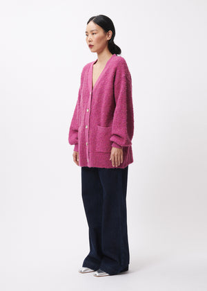 Frnch MS23-66 cardigan oversize en tricot rose