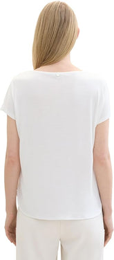 T-shirt Tom tailor 1040547 - Blanc - Boutique Adam & Eve marque canadienne, marque québécoise