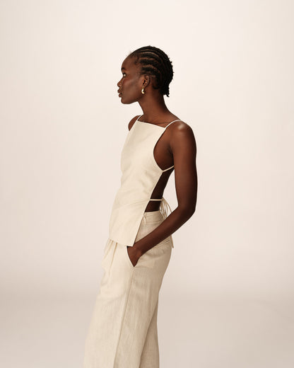 Grace & Mila - haut PESTO - Off white - Boutique Adam & Eve marque canadienne, marque québécoise
