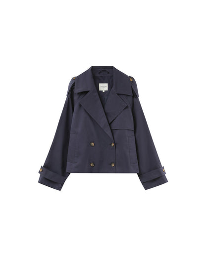 Grace & Mila - Trench PRINTEMPS - Marine - Boutique Adam & Eve marque canadienne, marque québécoise