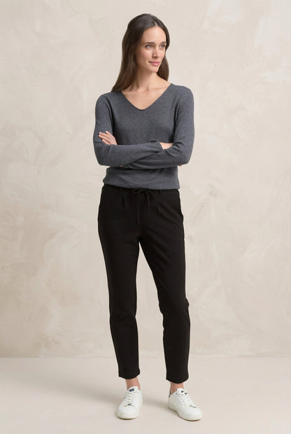 Tom Tailor Pants 1008375 Jersey loose fit pants - black