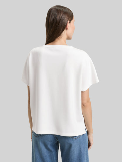 Tom Tailor Top 1050844 Scuba tee with pocket - Off-white