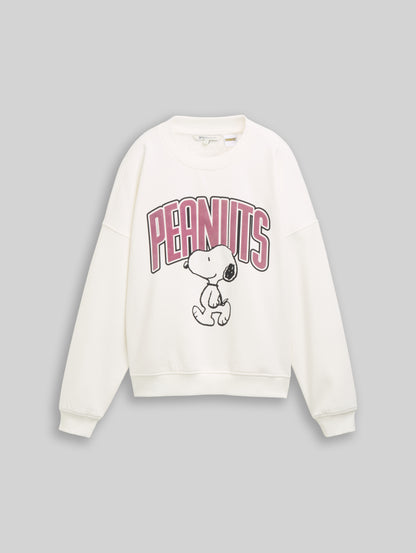 Tom Tailor Top 1052369 Peanuts crewneck sweatshirt - White