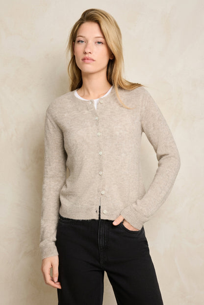 Tom Tailor Cardigan 1053480 Soft crewneck cardigan - Beige
