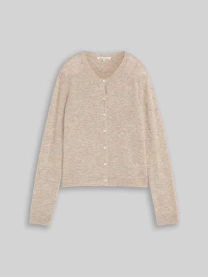 Tom Tailor Cardigan 1053480 Soft crewneck cardigan - atmosphere-beige-melange