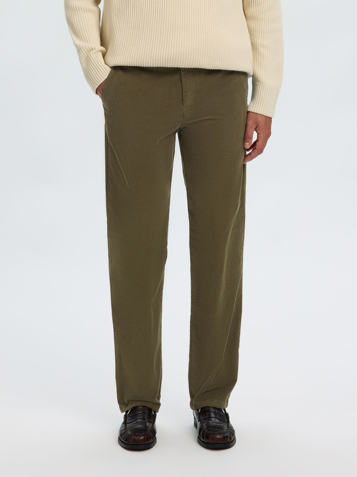 Selected Pants MILES CORD - Forest-Night