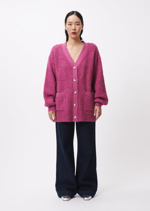 Frnch MS23-66 pink oversize knitted cardigan