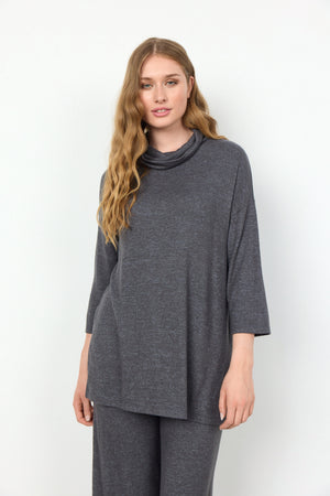 Soya Concept BIARA 73 grey super soft tunic with turtleneck