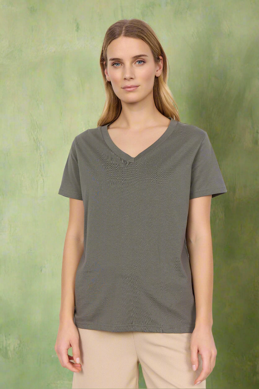 Soya Concept T-shirt DERBY 2 - Khaki - Boutique Adam &amp; Eve marque canadienne, marque québécoise