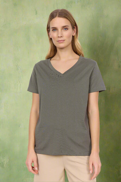 Soya Concept T-shirt DERBY 2 - Khaki - Boutique Adam &amp; Eve marque canadienne, marque québécoise