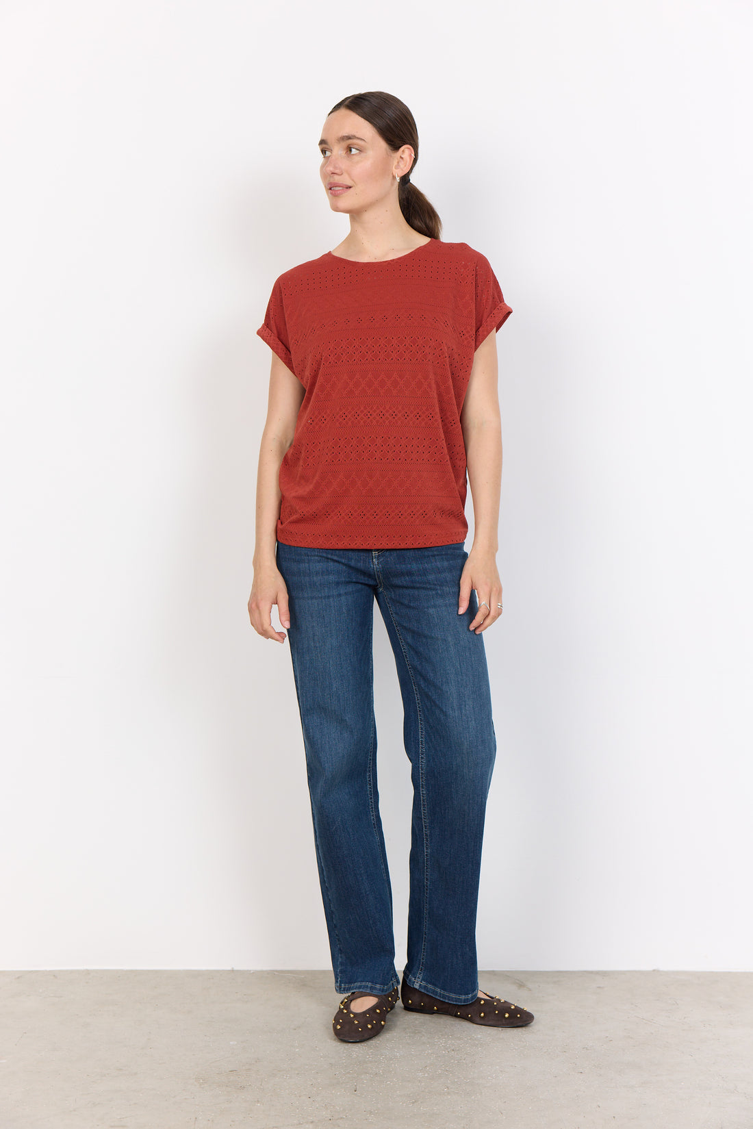 Soya Concept T-shirt SATINE 2 - Terracotta - Boutique Adam &amp; Eve marque canadienne, marque québécoise