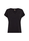 Soya Concept marica 32 black v-neck soft t-shirt-29028-Front