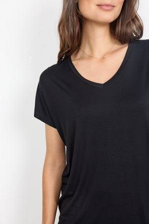 Soya Concept marica 32 black v-neck soft t-shirt-29028