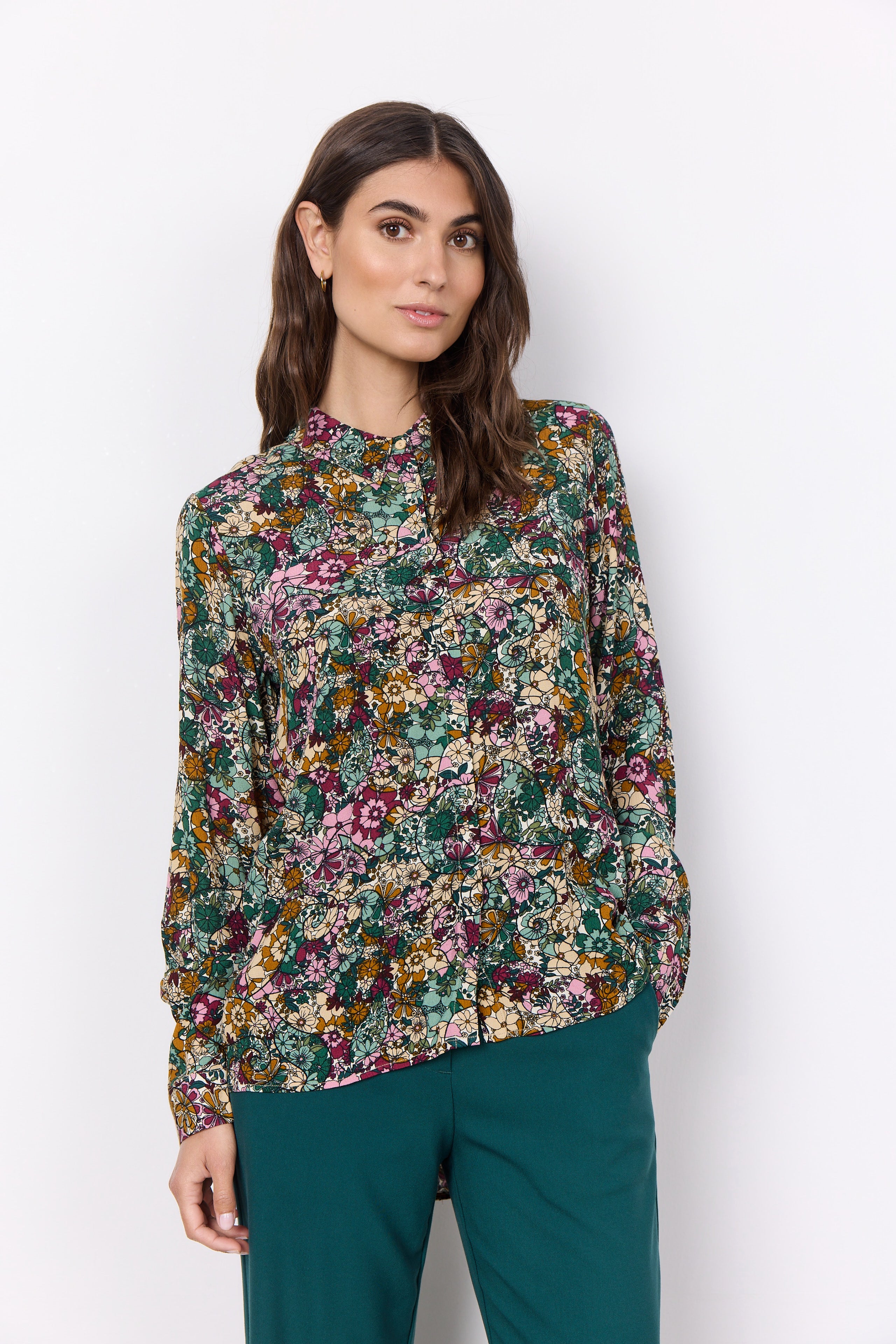 Soya concept TASIA 2 green printed blouse – Adam & Ève