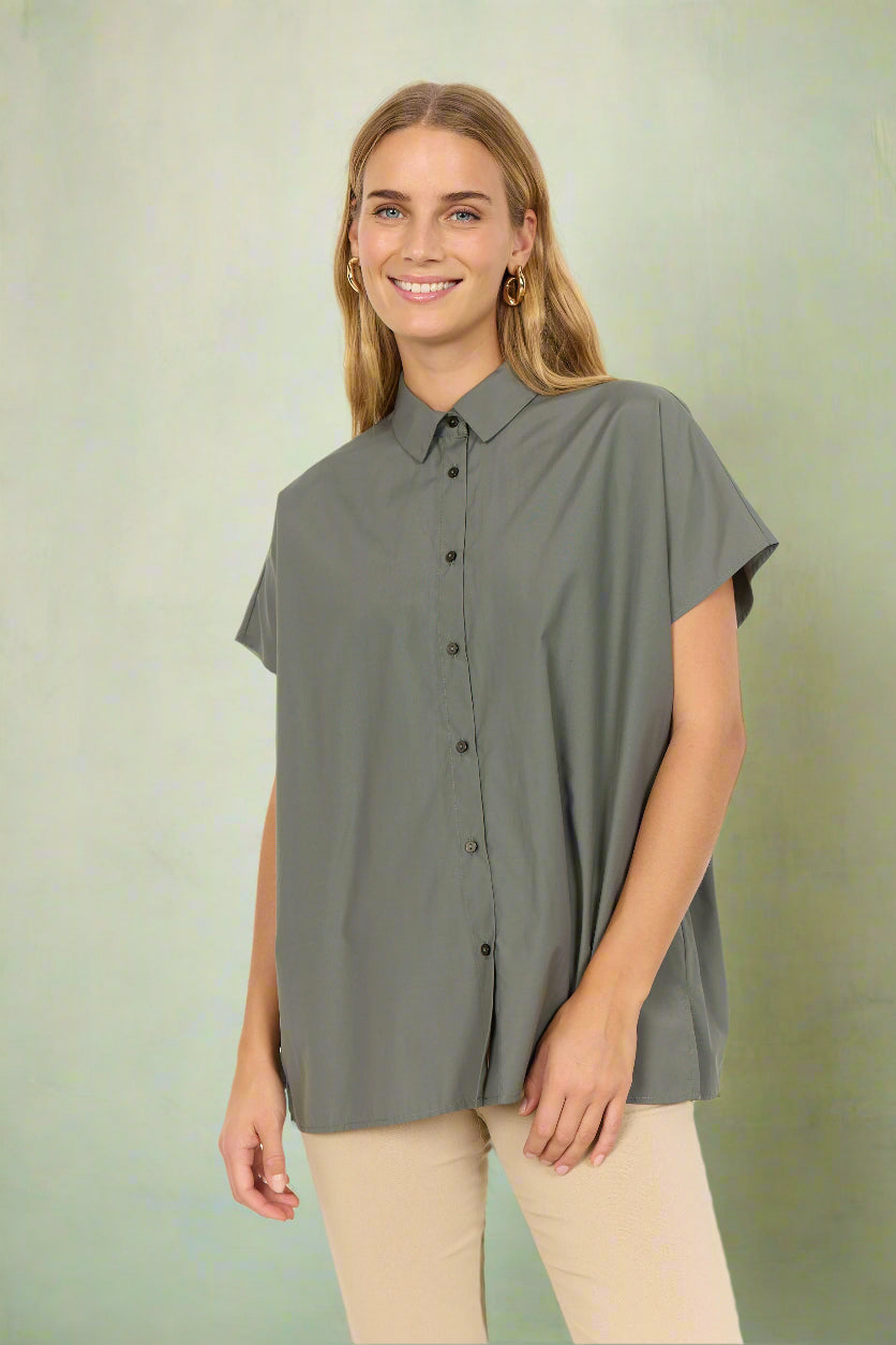 Soya Concept - Blouse NETTI 94 - Khaki - Boutique Adam &amp; Eve marque canadienne, marque québécoise