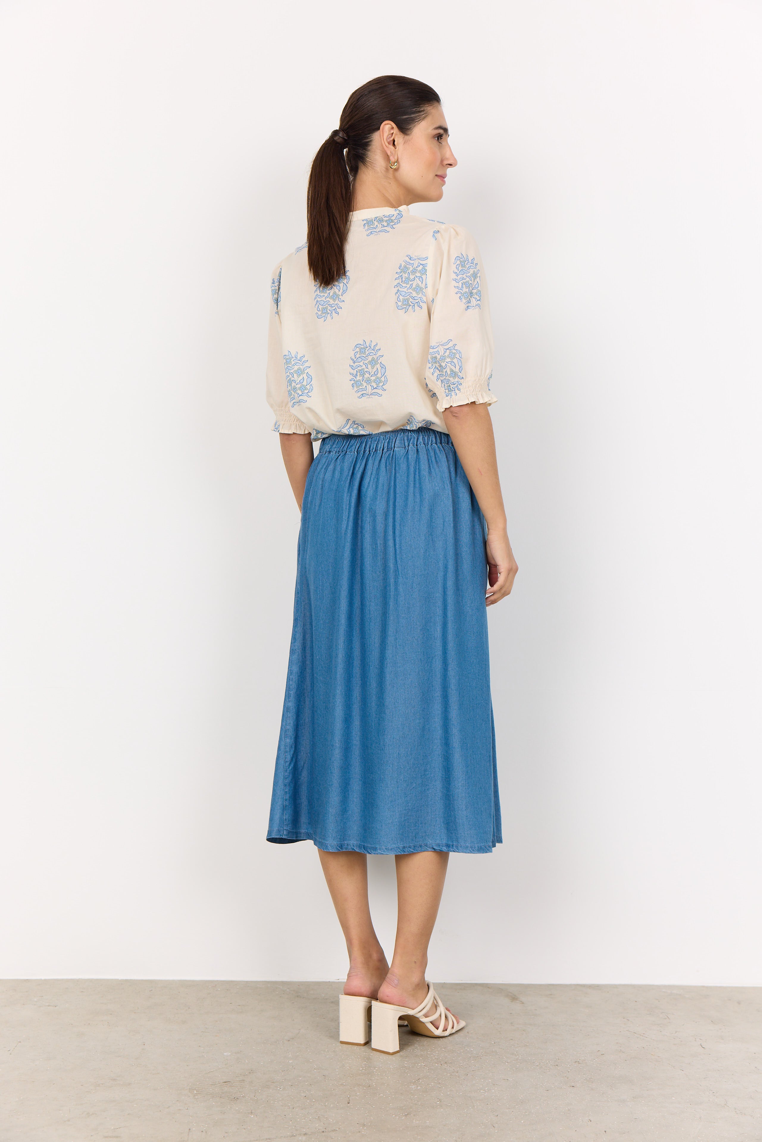 Soya Concept - Skirt LIV 52 - Blue - Boutique Adam &amp; Eve marque canadienne, marque québécoise