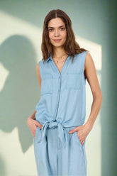Soya Concept - Blouse LIV 54 - Blue - Boutique Adam & Eve marque canadienne, marque québécoise