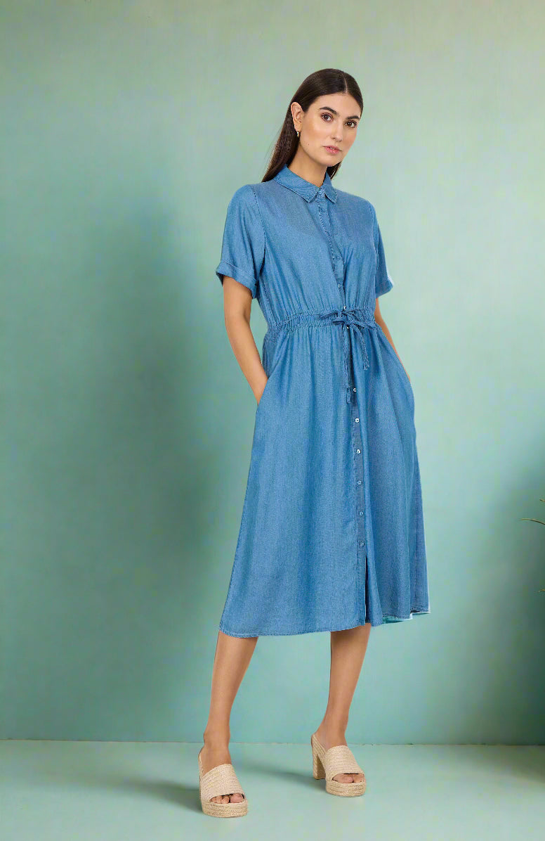 Soya Concept - Dress LIV 57 - Blue - Boutique Adam &amp; Eve marque canadienne, marque québécoise