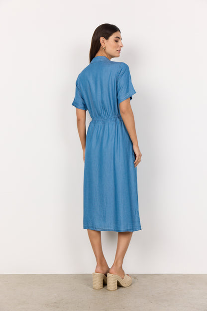Soya Concept - Dress LIV 57 - Blue - Boutique Adam &amp; Eve marque canadienne, marque québécoise