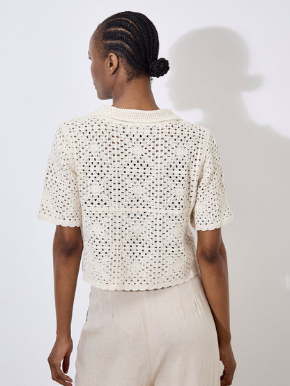 Apricot - Cardigan 944299 - Off white- Boutique Adam &amp; Eve marque canadienne, marque québécoise