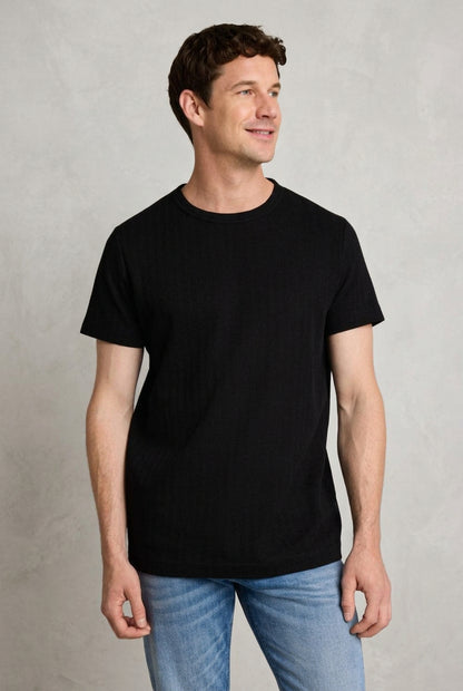 Tom Tailor Top 1054190 Structured tshirt - Black
