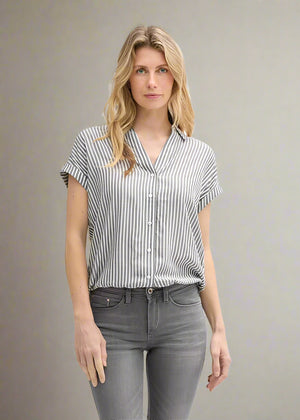 Tom Tailor- Blouse -1045239 - Grey - Boutique Adam & Eve marque canadienne, marque québécoise