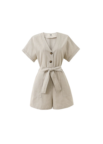 Frnch - Jumpsuit ADILA - Sand - Boutique Adam &amp; Eve marque canadienne, marque québécoise