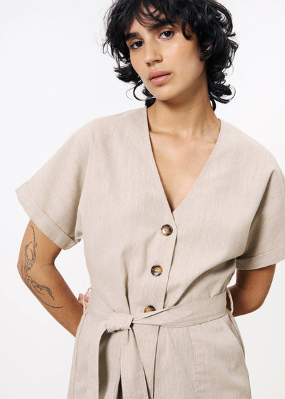 Frnch - Jumpsuit ADILA - Sand - Boutique Adam &amp; Eve marque canadienne, marque québécoise
