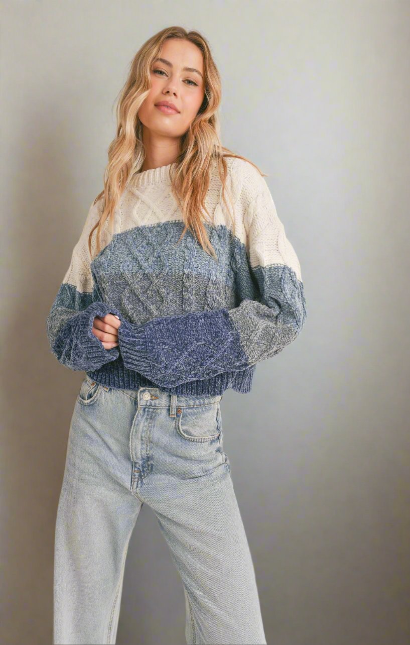Sadie &amp; Sage Sweater SHADES OF COOL AE4437-Blue