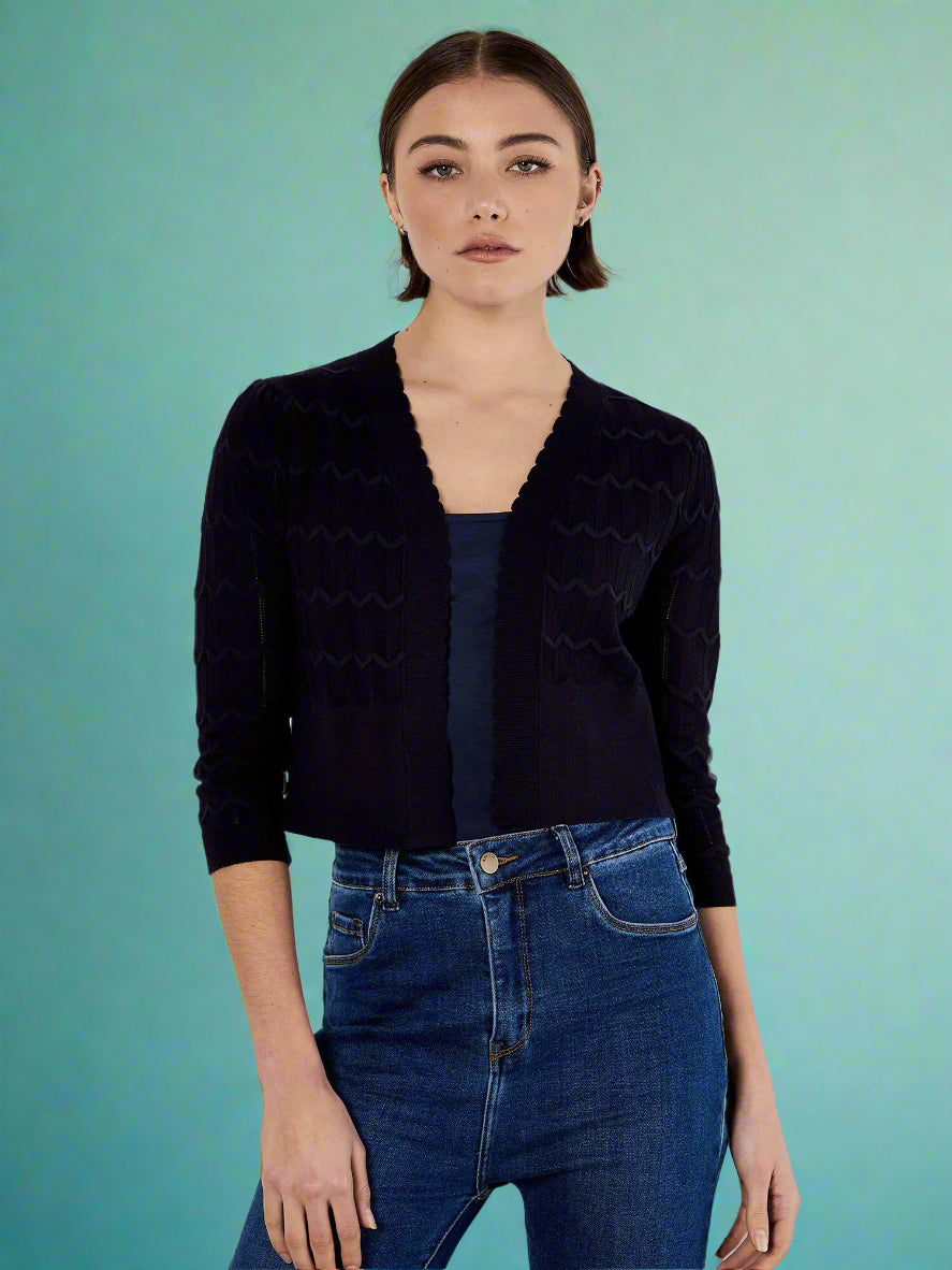 Apricot - Cardigan 937802 - Navy- Boutique Adam &amp; Eve marque canadienne, marque québécoise