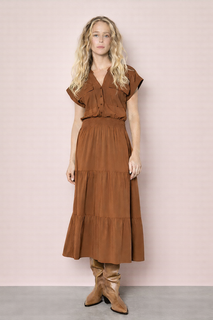 Apricot Dress X182305 - Boutique Adam &amp; Eve marque canadienne, marque québécoise
