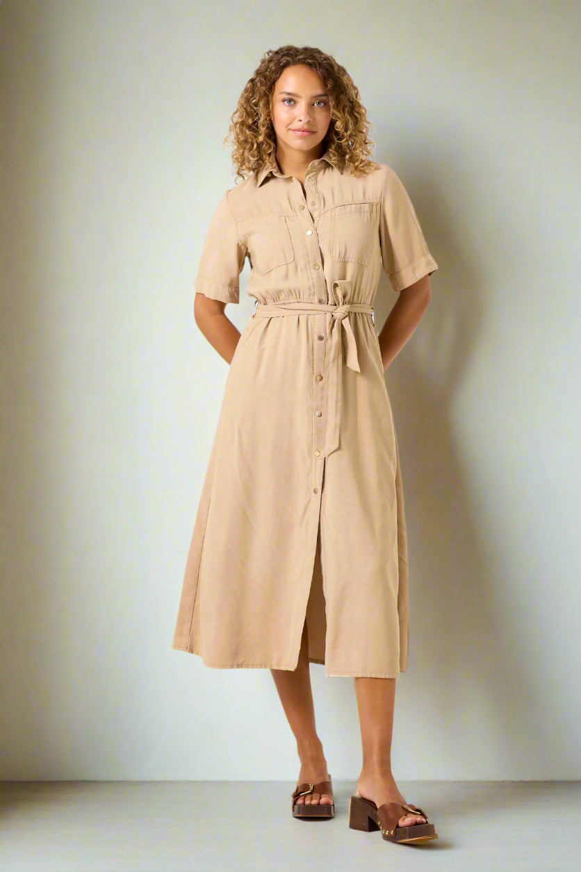 Garcia Dress C50287 - Sand - Boutique Adam &amp; Eve marque canadienne, marque québécoise