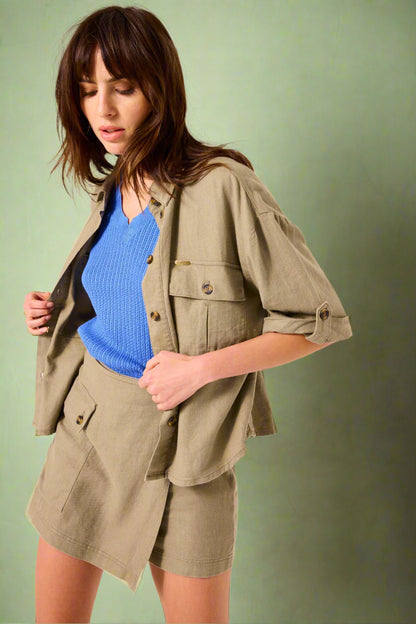 Garcia - Jacket D50091 - Khaki - Boutique Adam &amp; Eve marque canadienne, marque québécoise