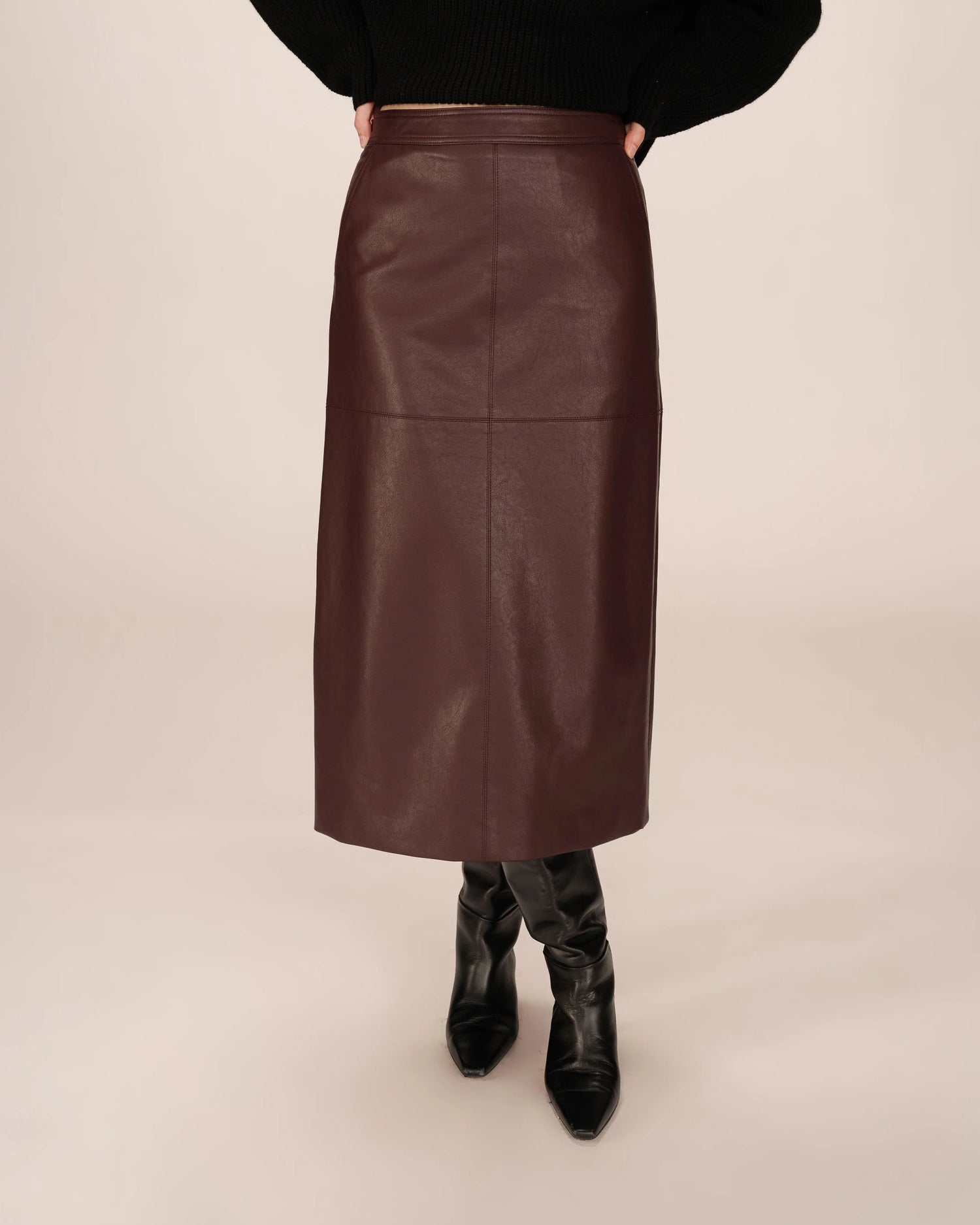 Grace &amp; Mila - Skirt sirene - Wine - Boutique Adam &amp; Eve marque canadienne, marque québécoise